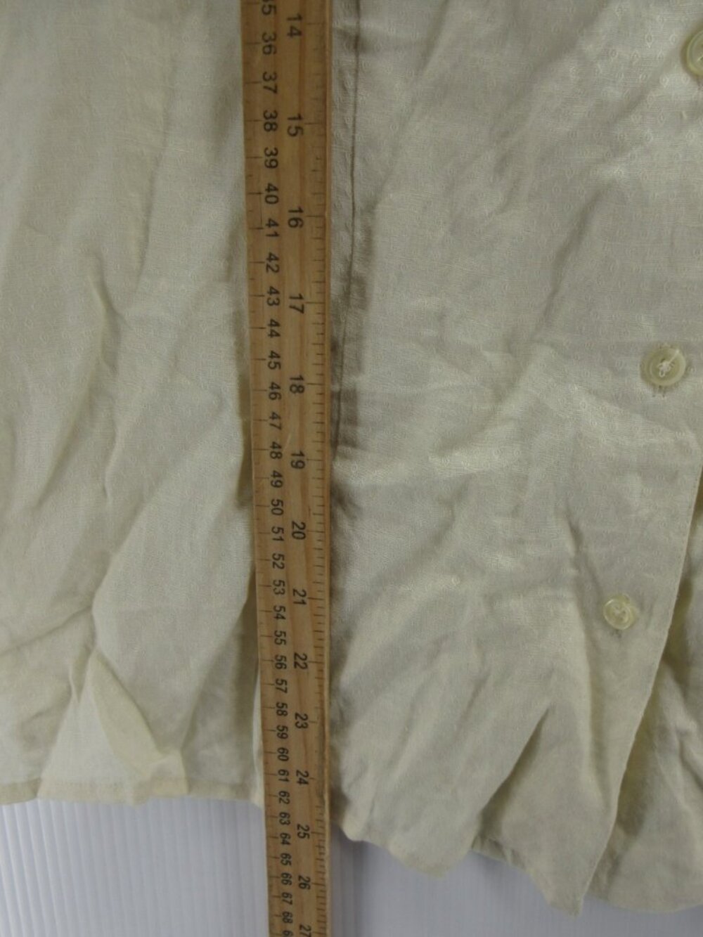 VTG Lauren Ralph Lauren Top Large White Linen Shirt Loop Collar NEW - Picture 6 of 13